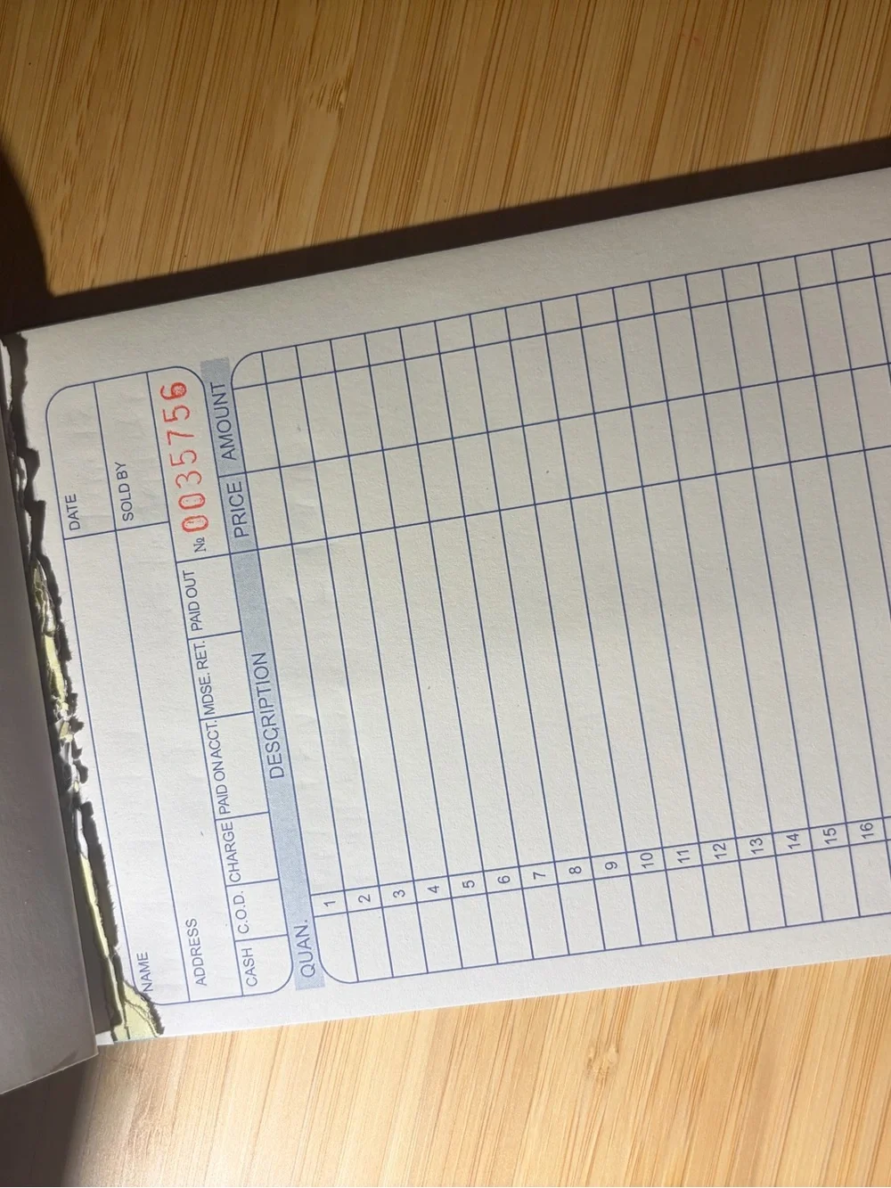 All-Purpose Sales-Order Book • Cream with Blue & Orange Accents